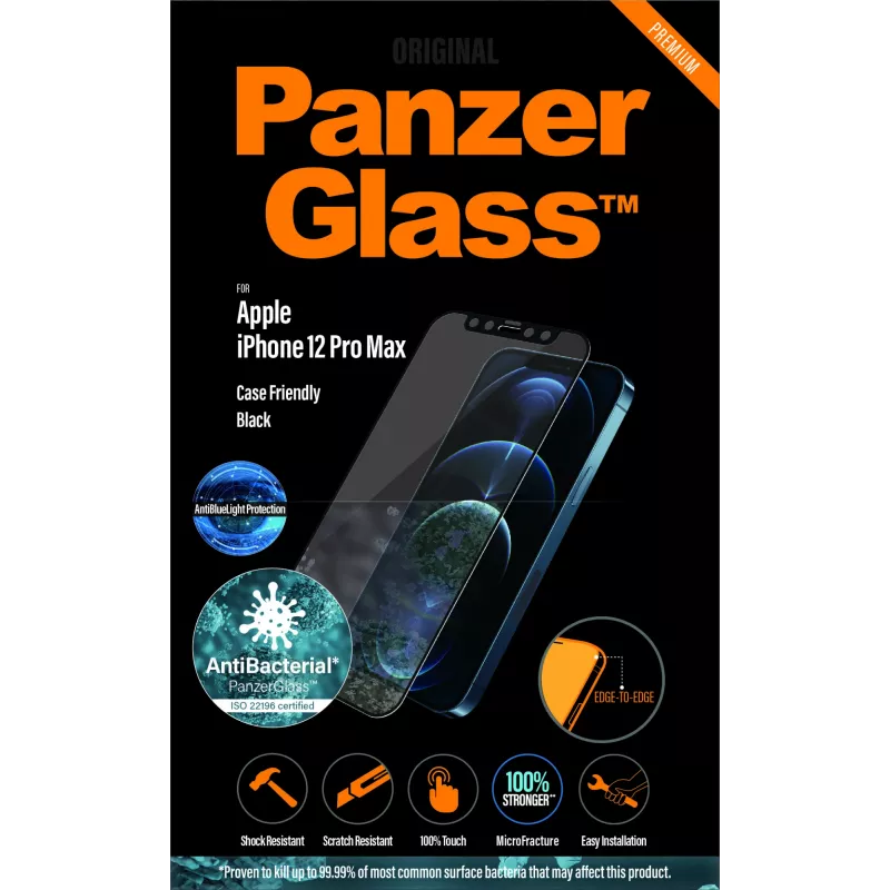 PanzerGlass ® sinivaloa suodattava näytönsuoja Apple iPhone 12 Pro Max | reunaton