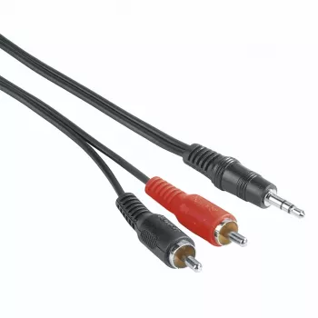 Hama 00205106 audiokaapeli 2 m 3,5 mm 2 x RCA musta, punainen