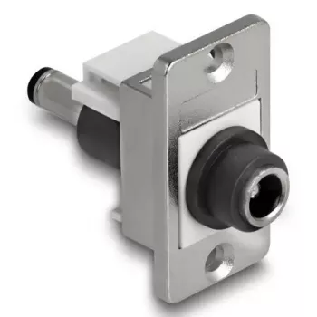 DeLOCK Keystone-moduuli 90885 litteä musta hopea valkoinen DC 5,5 x 2,1