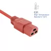 Verkkojohto ACT C14 C21 IEC60320, punainen, 2 m, 250 V 10 A
