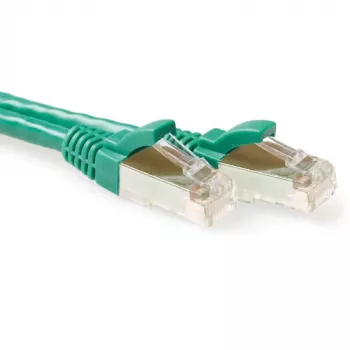 ACT vihreä 20 metrin LSZH SFTP CAT6A -verkkokaapeli, lukituskielekkeen suojalla, RJ45-liittimillä