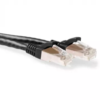 ACT musta 2 metrin LSZH SFTP CAT6A -verkkokaapeli ilman lukituskielekettä RJ45-liittimillä