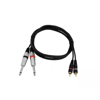 Audiokaapeli Omnitronic 30225213 1,5m 2x6,35mm 2xRCA musta
