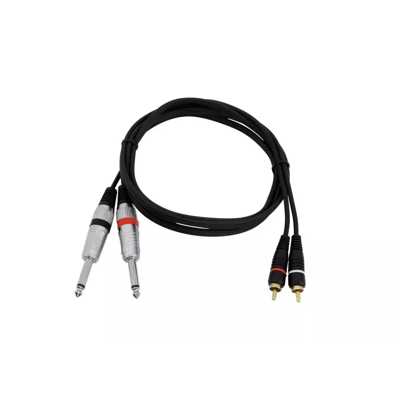 Audiokaapeli Omnitronic 30225213 1,5m 2x6,35mm 2xRCA musta