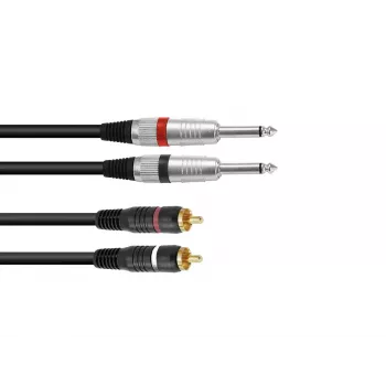 Audiokaapeli Omnitronic 30225213 1,5m 2x6,35mm 2xRCA musta