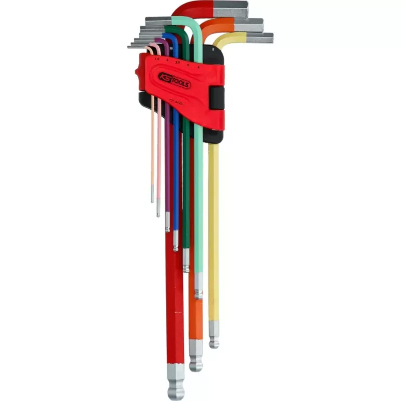 Kuusiokoloavainsarja KS Tools 151.4420 9 kpl teräs kromattu