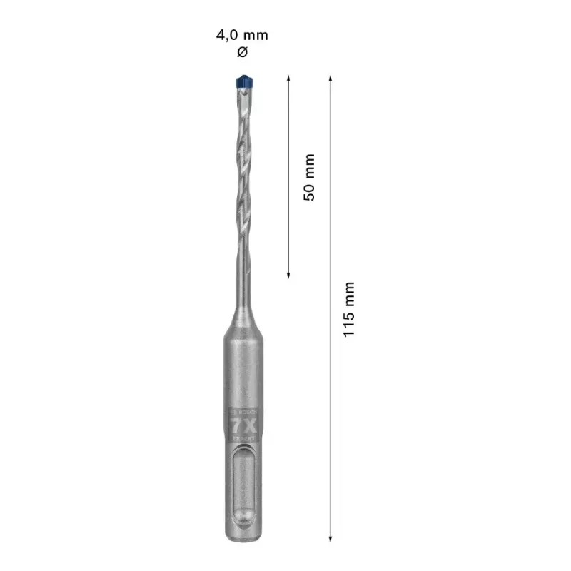Pora Bosch SDS plus-7X 4 mm halkaisija 115 mm pituus