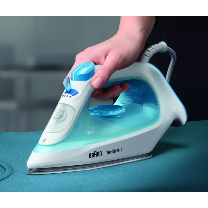 Braun TexStyle 1 SI1050BL höyrysilitysrauta keraaminen silityspohja 2000 W sininen, valkoinen