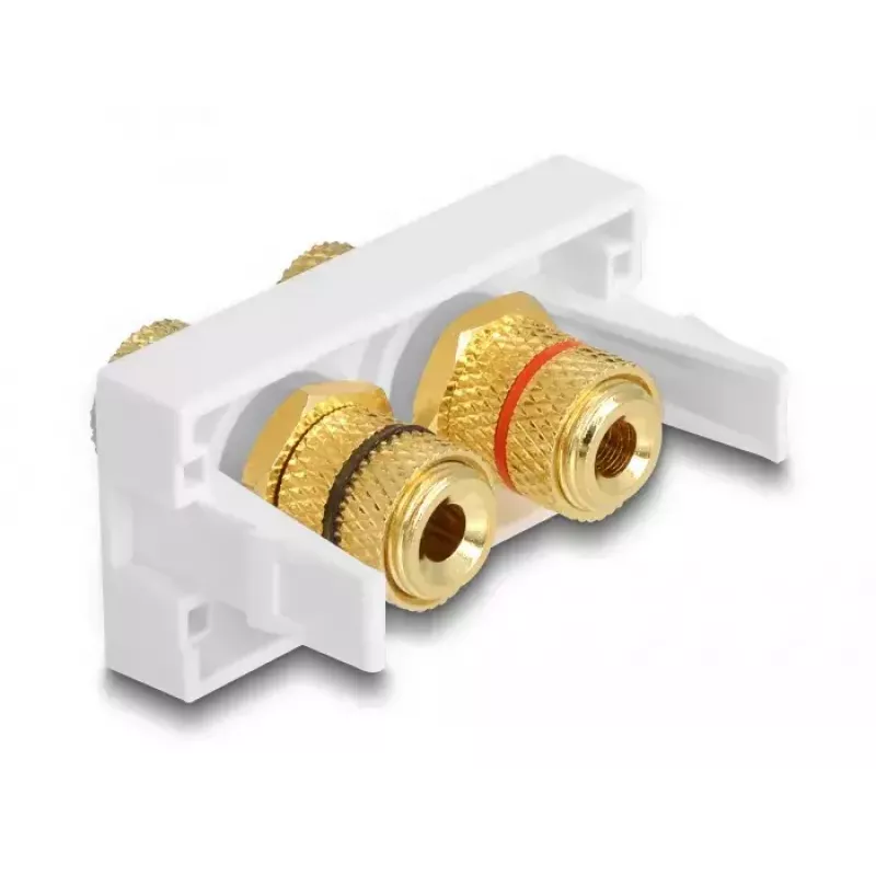 Delock Easy 45 81398 napsahtuva moduuli, 2x napaliitin, punainen/musta värirengas, valkoinen RAL 9003