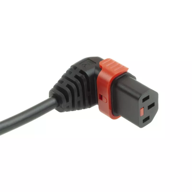 ACT virtakaapeli CEE 7/7 pistoke (kulma) – C13 IEC Lock (kulma) musta 1 m, EL449S