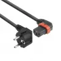 ACT virtakaapeli CEE 7/7 pistoke (kulma) - C13 IEC Lock (vasemmalle kulma) musta 1 m, EL447S