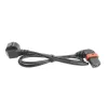 ACT virtakaapeli CEE 7/7 pistoke (kulma) - C13 IEC Lock (vasemmalle kulma) musta 2 m, EL451S