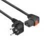 ACT virtakaapeli CEE 7/7 pistoke (kulma) – C13 IEC Lock (oikealle kulma) musta 1 m, EL446S