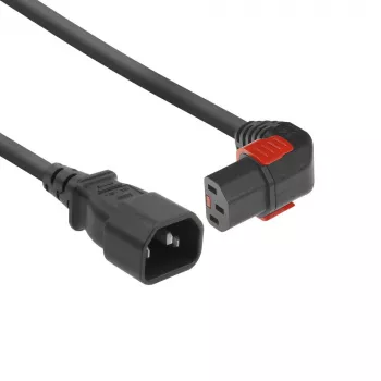 ACT virtakaapeli C14 - C13 IEC Lock (kulma) musta 2 m, PC2048