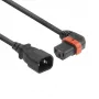 ACT virtakaapeli C14 - C13 IEC Lock (vasemmalle kulma) musta 2 m, PC2046