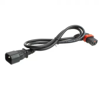 ACT virtakaapeli C14 - C13 IEC Lock (vasemmalle kulma) musta 3 m, PC2050