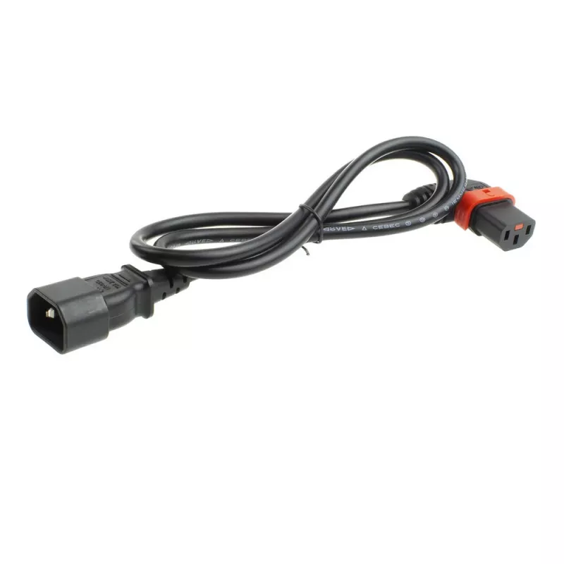 ACT virtakaapeli C14 - C13 IEC Lock (vasemmalle kulma) musta 3 m, PC2050