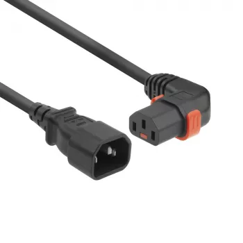 ACT virtakaapeli C14 - C13 IEC Lock (kulma) musta 3 m, PC2049