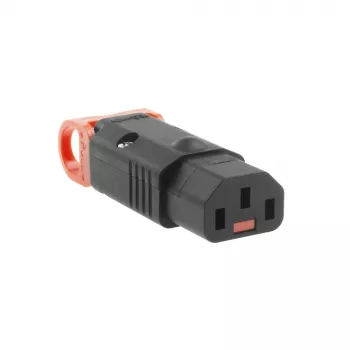 ACT C13 IEC Lock+ uudelleenliitettävä musta, PA130100BK, C13, musta, punainen, liitin, suora, nailon, 1,5 mm²