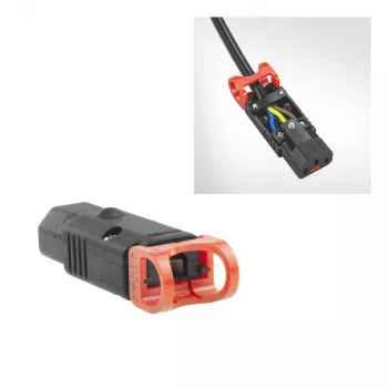 ACT C13 IEC Lock+ uudelleenliitettävä musta, PA130100BK, C13, musta, punainen, liitin, suora, nailon, 1,5 mm²