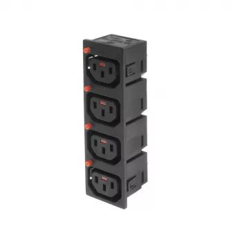 ACT C13 IEC Lock Net Entree (4 lähtöä) - musta, PA135015BK4