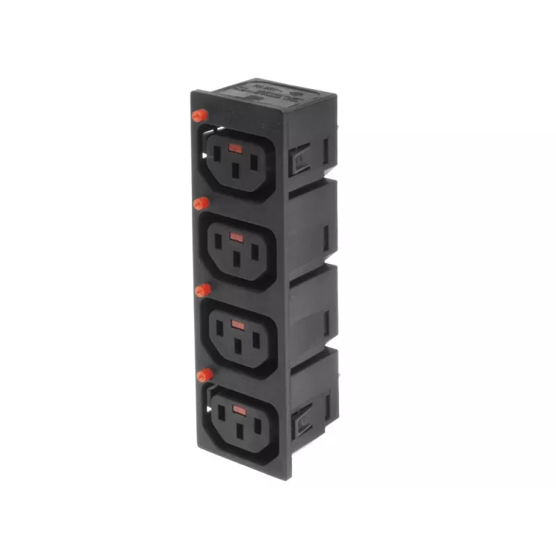 ACT C13 IEC Lock Net Entree (4 lähtöä) - musta, PA135015BK4