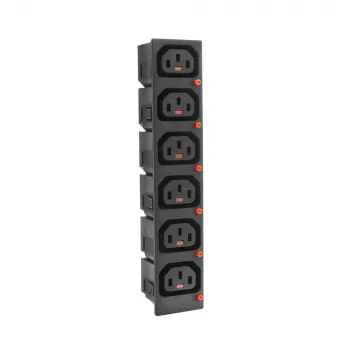 ACT C13 IEC Lock Net Entree (6 lähtöä) - musta, PA135015BK6