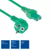 ACT Powercord virtajohto CEE 7/7 pistoke (kulma) - C15 vihreä 1,5 m