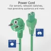 ACT Powercord virtajohto CEE 7/7 pistoke (kulma) - C15 vihreä 1,5 m