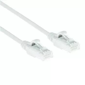 ACT valkoinen 0,5 metriä LSZH U/UTP CAT6 Datacenter Slimline -verkkokaapeli lukituskielekkeen suojalla ja RJ45-liittimillä