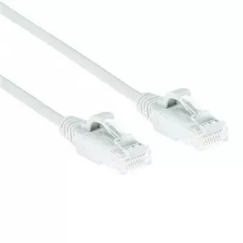 ACT valkoinen 5 metriä LSZH U/UTP CAT6 Datacenter Slimline -verkkokaapeli lukituskielekkeen suojalla ja RJ45-liittimillä