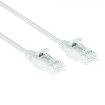 ACT valkoinen 7 metriä LSZH U/UTP CAT6 Datacenter Slimline -verkkokaapeli RJ45-liittimillä