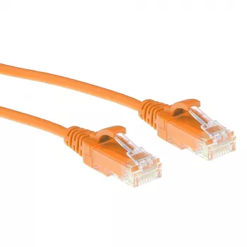ACT oranssi 7 m LSZH U/UTP CAT6 Datacenter Slimline -verkkokaapeli ilman lukituskielekettä ja RJ45-liittimillä