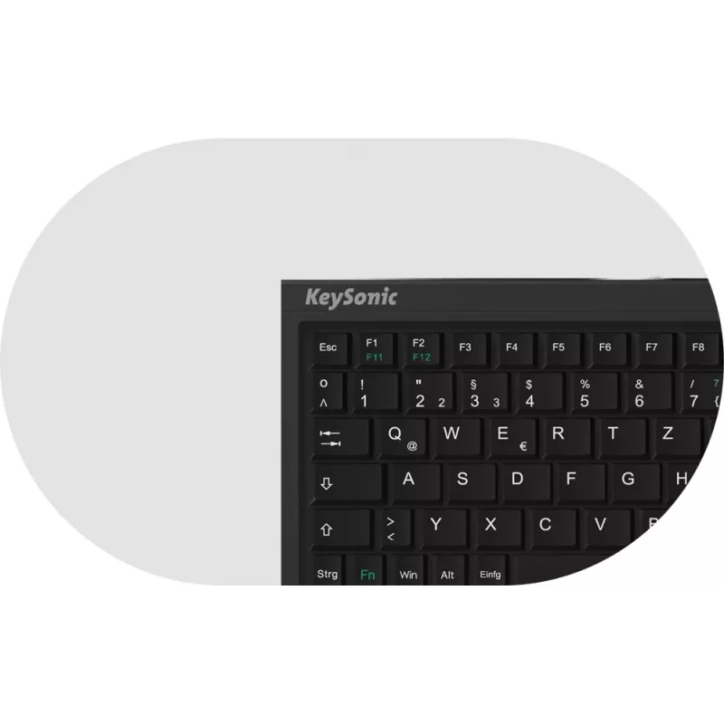 KeySonic ACK-3410 (UK) näppäimistö koti USB QWERTY UK englanti musta