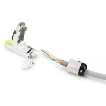ACT kenttäasennettava liitin RJ45 CAT6A suojattu, työkaluton, 4PPoE 100W