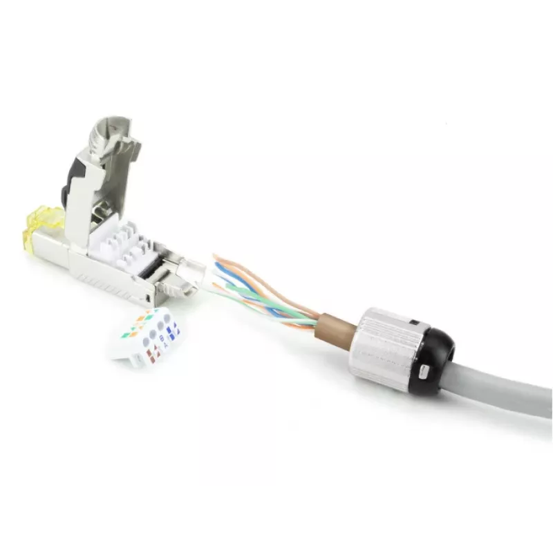 ACT kenttäasennettava liitin RJ45 CAT6A suojattu, työkaluton, 4PPoE 100W