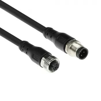 ACT Industrial 1,50 metrin anturikaapeli M12A 4-napainen pistoke - M12A 4-napainen liitin, Superflex Xtreme TPE -kaapeli, suojattu