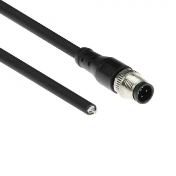 ACT Industrial 1,50 metrin anturikaapeli M12A 4-napainen pistoke - avoin pää, Superflex Xtreme TPE -kaapeli, suojattu