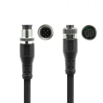 ACT Industrial 1,50 metrin anturikaapeli M12A 5-napainen pistoke M12A 5-napaiseen liittimeen, Superflex Xtreme TPE-kaapeli, suojattu
