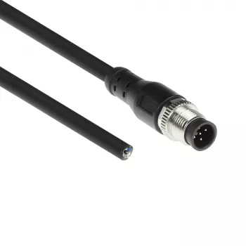 ACT Industrial 3,00 metrin anturikaapeli M12A 5-napainen pistoke avoimeen päähän, Superflex Xtreme TPE-kaapeli, suojattu