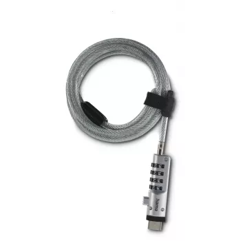 Hama USB-kaapelilukko hopea, läpinäkyvä 1,8 m