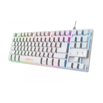 Trust GXT 833W Thado -näppäimistö pelikäyttöön USB QWERTZ saksa valkoinen