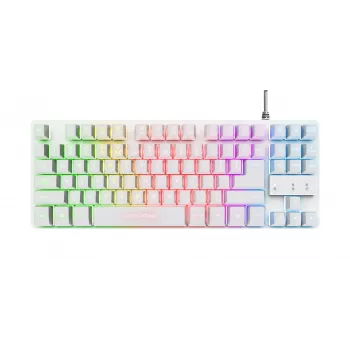 Trust GXT 833W Thado -näppäimistö pelikäyttöön USB QWERTZ saksa valkoinen