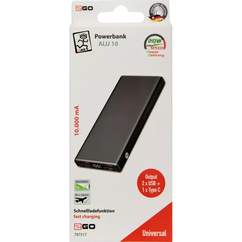 Varavirtalähde 2GO 797517 10000 mAh