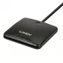 Lindy USB 2.0 älykortinlukija, USB, musta, 1,2 m, 480 MB/s, 2 vuosi(a), CE, Federal Communications Commission (FCC), REACH, RoHS