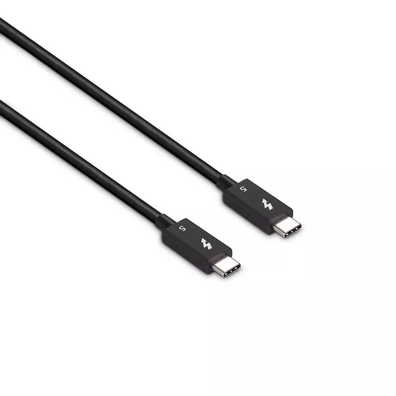 Lindy 1 m Thunderbolt 5 -kaapeli, 80 Gbit/s, passiivinen, uros, uros, 1 m, 80 Gbit/s, musta, nikkeli