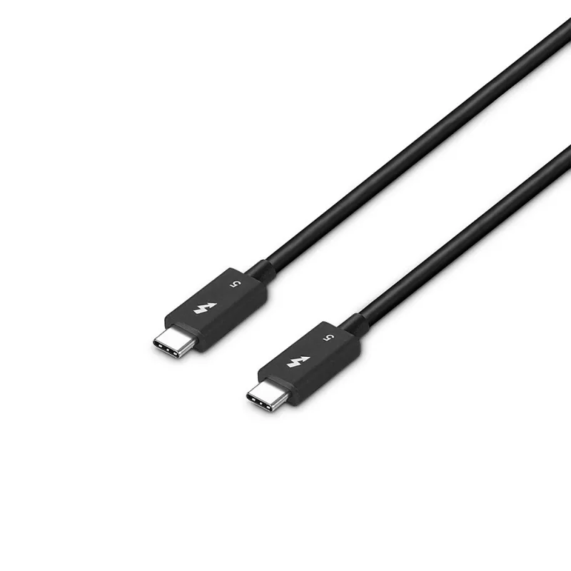 Lindy 1 m Thunderbolt 5 -kaapeli, 80 Gbit/s, passiivinen, uros, uros, 1 m, 80 Gbit/s, musta, nikkeli