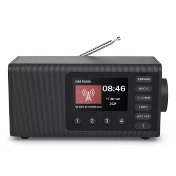 Henkilökohtainen radio Hama DR1001 digitaalinen DAB DAB+ FM 5W TFT-näyttö