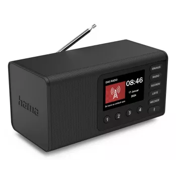 Henkilökohtainen radio Hama DR1001 digitaalinen DAB DAB+ FM 5W TFT-näyttö