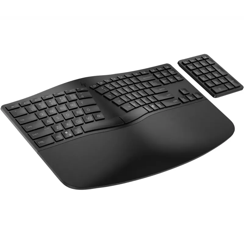 HP 960 Ergonomic Wireless näppäimistö Full-size 100% RF Wireless + Bluetooth kalvomallinen musta kotiin